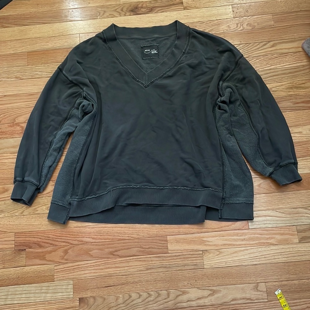 Aerie Sweater Womens XXL Gray V Neck Sweatshirt Oversized Loungewear